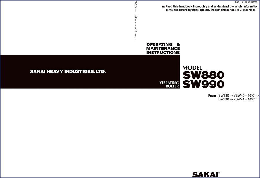 sakai sw880, sw990 parts catalog, sakai parts catalog, sakai sw880,
