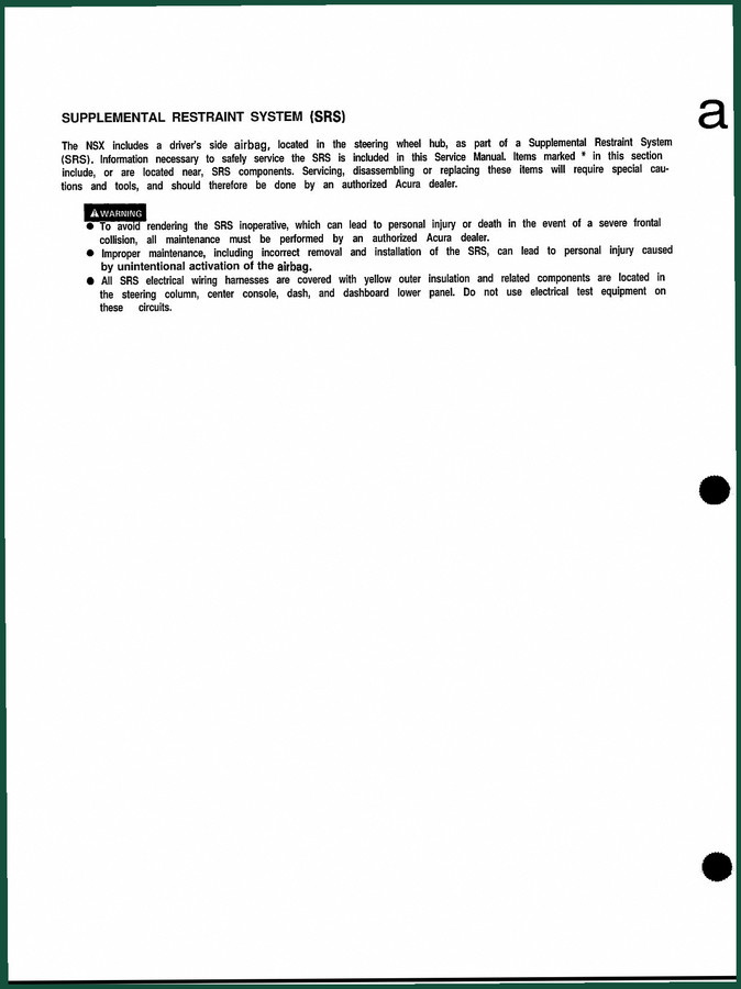acura nsx 1991 service manual, acura service manual, acura nsx - preview