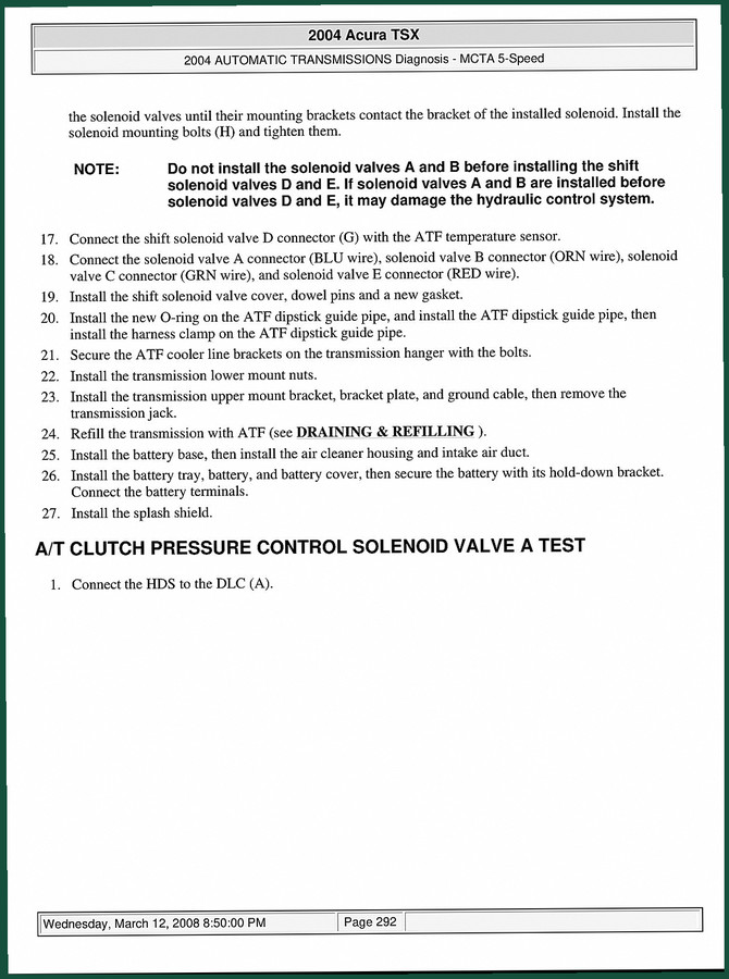 acura tsx 2004 service manual, acura service manual, acura tsx - preview