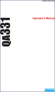 sandvik qa331 2012 operators manual, sandvik manual, sandvik qa331
