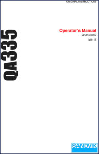 sandvik qa335 2015 operators manual, sandvik manual, sandvik qa335
