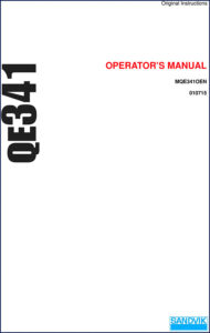 sandvik qe341 2015 operators manual, sandvik manual, sandvik qe341