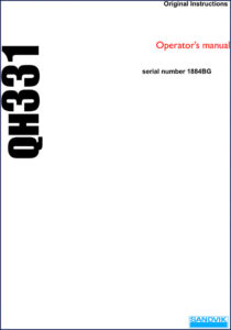 sandvik qh331 operators manual, sandvik manual, sandvik qh331