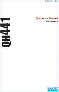 sandvik qh441 2014 operators manual, sandvik manual, sandvik qh441