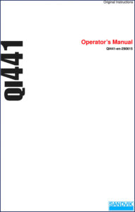 sandvik qi441 operators manual, sandvik manual, sandvik qi441