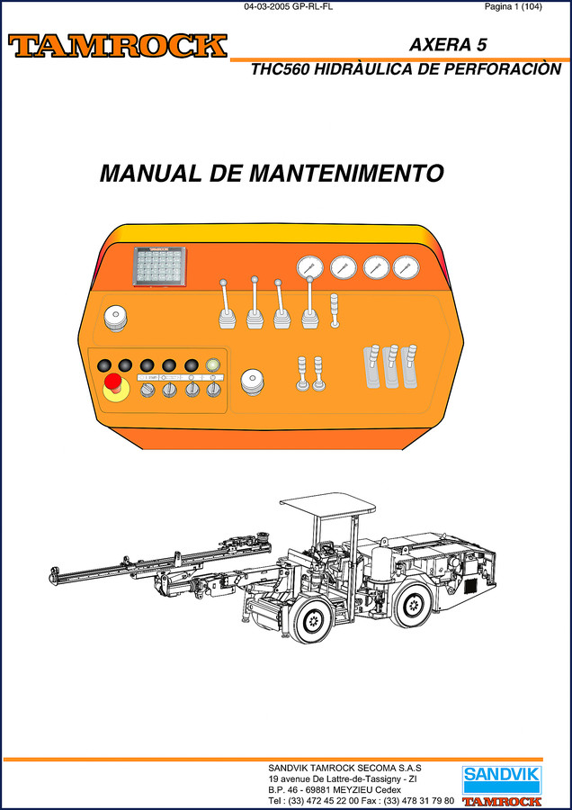 sandvik tamrock secoma s.a.s axera 5 thc560 2005, sandvik tamrock secoma s.a.s service manual, sandvik tamrock secoma s.a.s tamrock
