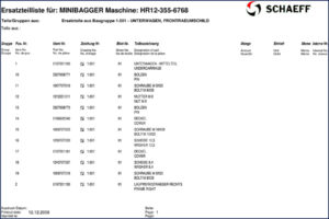 schaeff hr12 2006 parts catalog, schaeff parts catalog, schaeff hr12