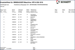 schaeff hr14 2006 parts catalog, schaeff parts catalog, schaeff hr14