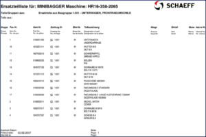 schaeff hr16 2007 parts catalog, schaeff parts catalog, schaeff hr16