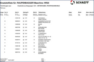 schaeff hr20 parts catalog, schaeff parts catalog, schaeff hr20