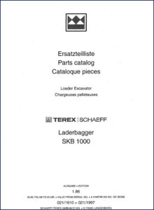 schaeff skb 1000 1986 parts catalog, schaeff parts catalog, schaeff skb
