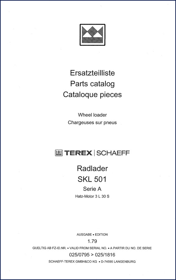 schaeff skl 501 1979 parts catalog, schaeff parts catalog, schaeff skl