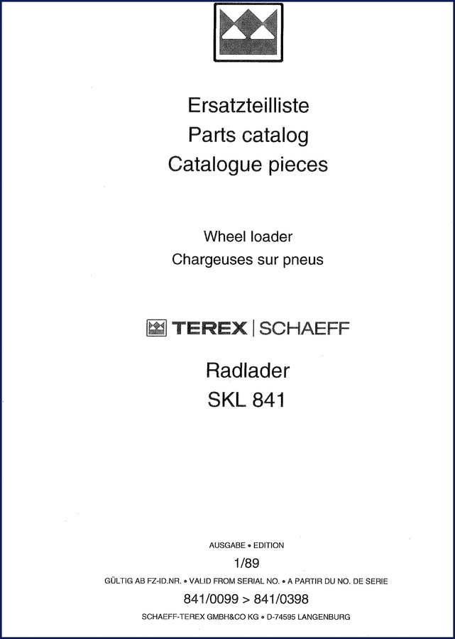 schaeff, schaeff-terex manual
