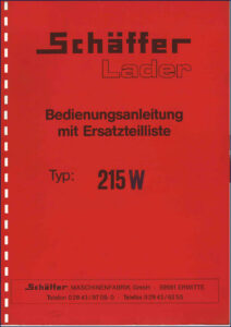 schäffer 215 w operators manual, schäffer manual, schäffer 215