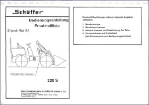 schäffer 220 s 1992 parts catalog, schäffer parts catalog, schäffer 220