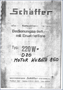 schäffer 220w, d20 operators manual, schäffer manual, schäffer 220w,