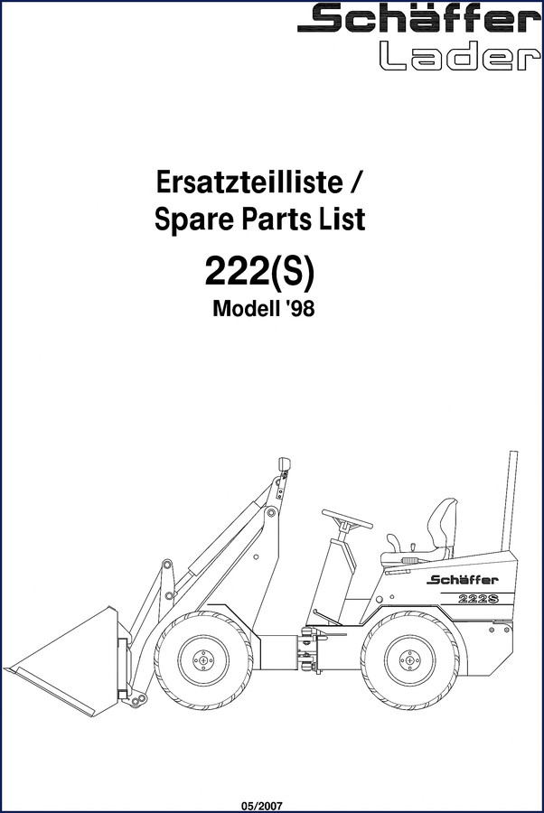 schäffer 222(s) 2007 parts catalog, schäffer parts catalog, schäffer 222(s)