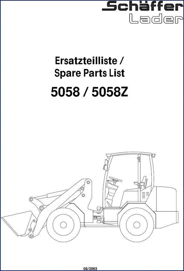 schäffer 5058, 5058z 2003 parts catalog, schäffer parts catalog, schäffer 5058,