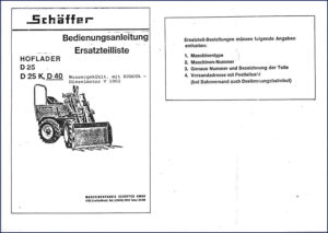 factory parts manual for schäffer d 25 k, manual,  parts