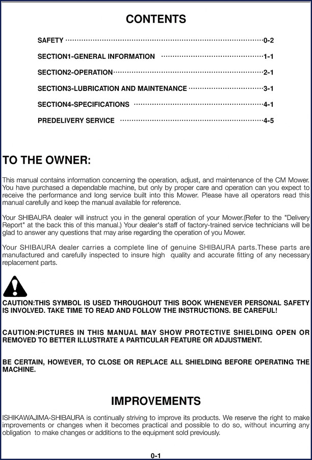 shibaura cm mower operators manual, shibaura manual, shibaura cm