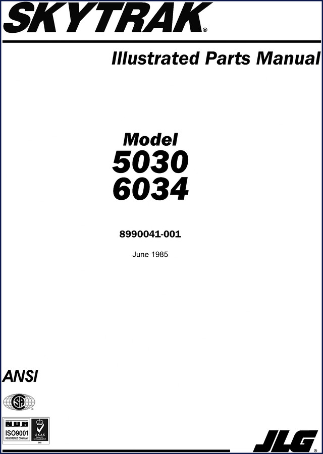 skytrak 5030, 6034 1985 parts catalog, skytrak parts catalog, skytrak 5030,
