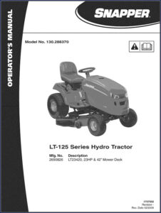 snapper lt, snapper manual
