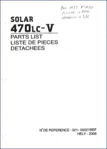 solar 470lc, solar manual