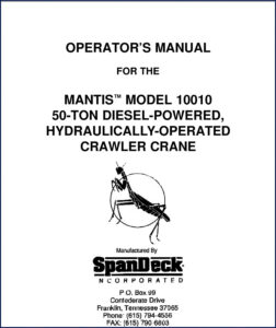 spandeck 10010 1997 operators manual, spandeck manual, spandeck 10010