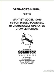 spandeck 12010 1996 operators manual, spandeck manual, spandeck 12010
