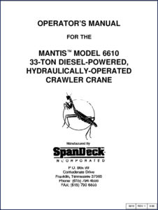spandeck 6610 1996 operators manual, spandeck manual, spandeck 6610