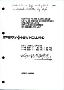 sperry new holland 8051, 8061 1981 parts catalog, sperry new holland parts catalog, sperry new holland new