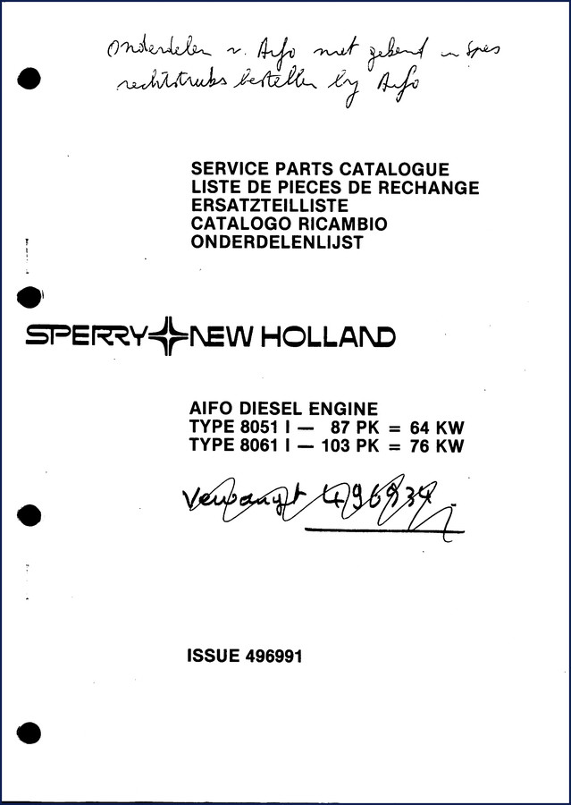 sperry new holland 8051, 8061 1981 parts catalog, sperry new holland parts catalog, sperry new holland new