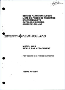sperry new holland 1900, 918 s, 2100 parts, sperry new holland parts catalog, sperry new holland new