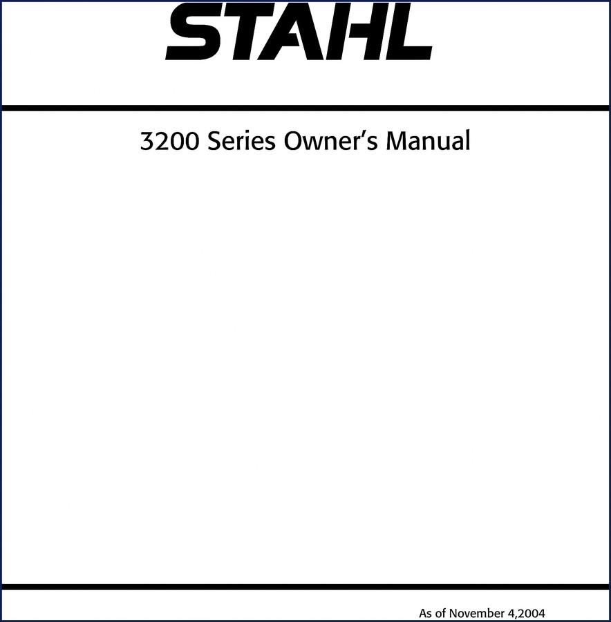 stahl 3200 series 2004 operators manual, stahl manual, stahl 3200