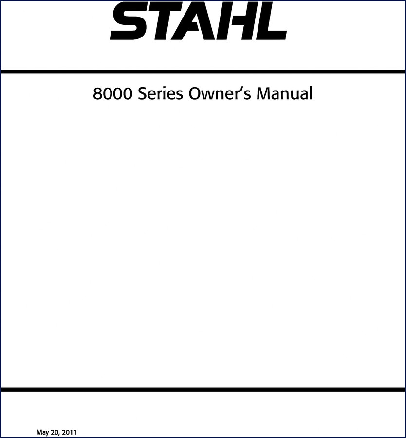 stahl 8000 series 2011 operators manual, stahl manual, stahl 8000