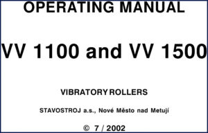 stavostroj vv 1100, vv 1500 2002 operators manual, stavostroj manual, stavostroj vv