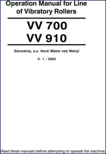 stavostroj vv 700, vv 910 2003 operators manual, stavostroj manual, stavostroj vv
