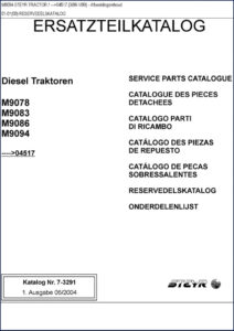 steyr m9078, m9086, m9094, m9083 2004 parts catalog, steyr parts catalog, steyr m9078,
