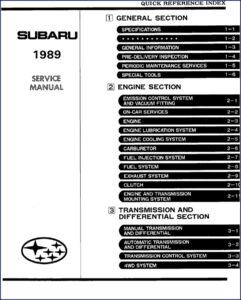 subaru sedan station wagon 1989 service manual, subaru service manual, subaru sedan