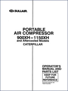 sullair 900xh, 1150xh operators manual, sullair manual, sullair 900xh,