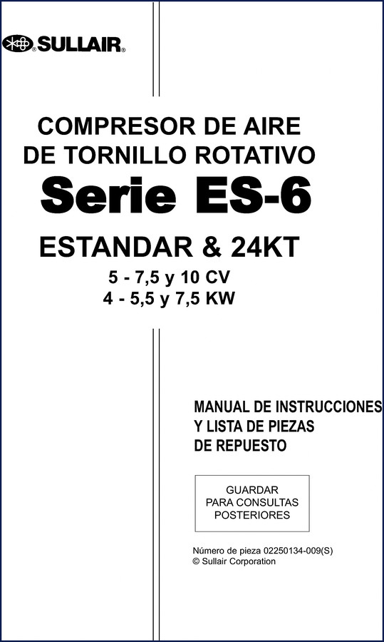 sullair es, sullair manual