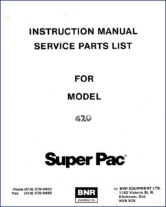 super pac 420 service manual, super pac service manual, super pac pac