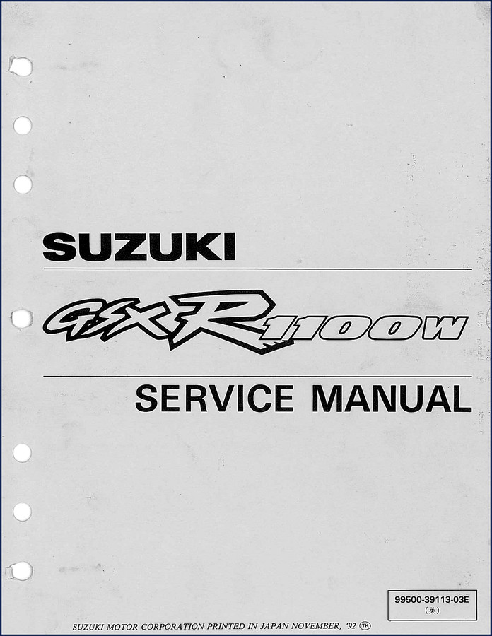 suzuki gsxr1100w 1992 service manual, suzuki service manual, suzuki gsxr1100w
