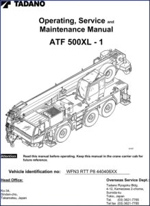 tadano atf 500xl operators manual, tadano manual, tadano atf