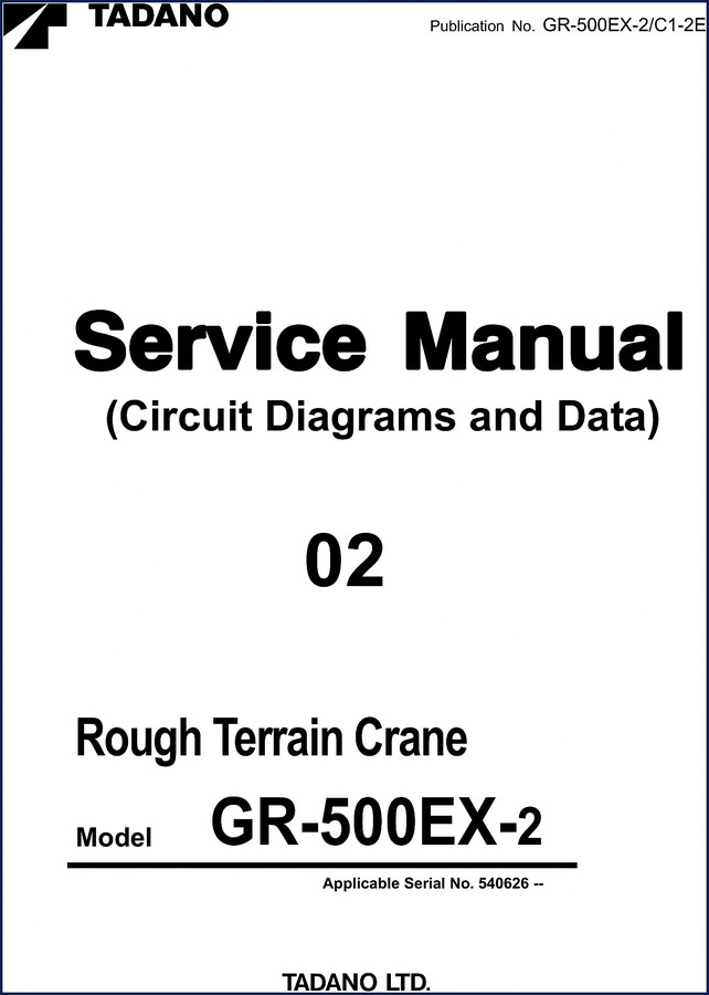 tadano gr, tadano manual