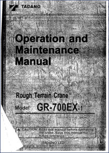 tadano gr, tadano manual