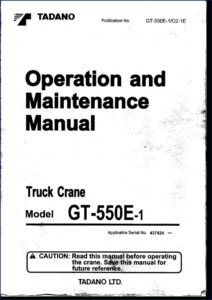 tadano gt, tadano manual