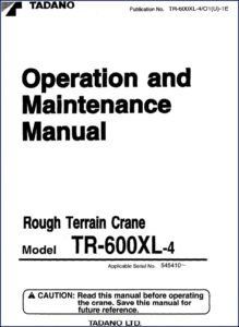 tadano tr, tadano manual