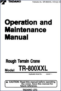 tadano tr, tadano manual