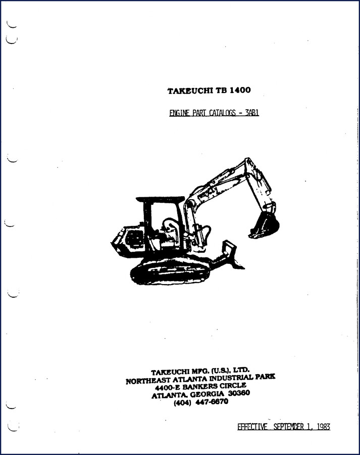 takeuchi tb 1400 1983 parts catalog, takeuchi parts catalog, takeuchi tb